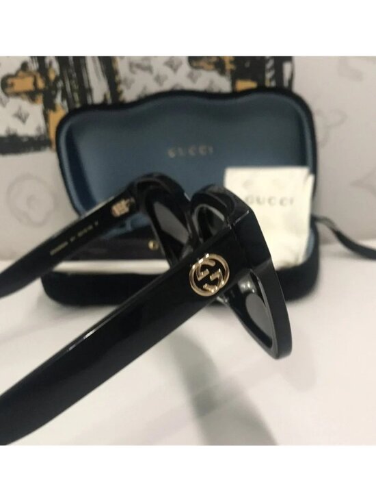 New Authentic Gucci Black Sunglasses GG0034SAN 001 main image 5